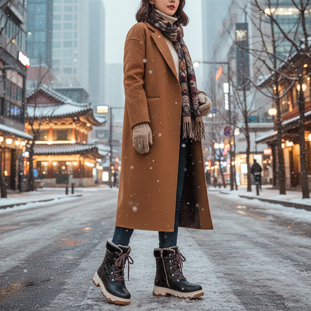 패션 아이템으로 활용할 수 있는 스타일리시한 방한화 사진