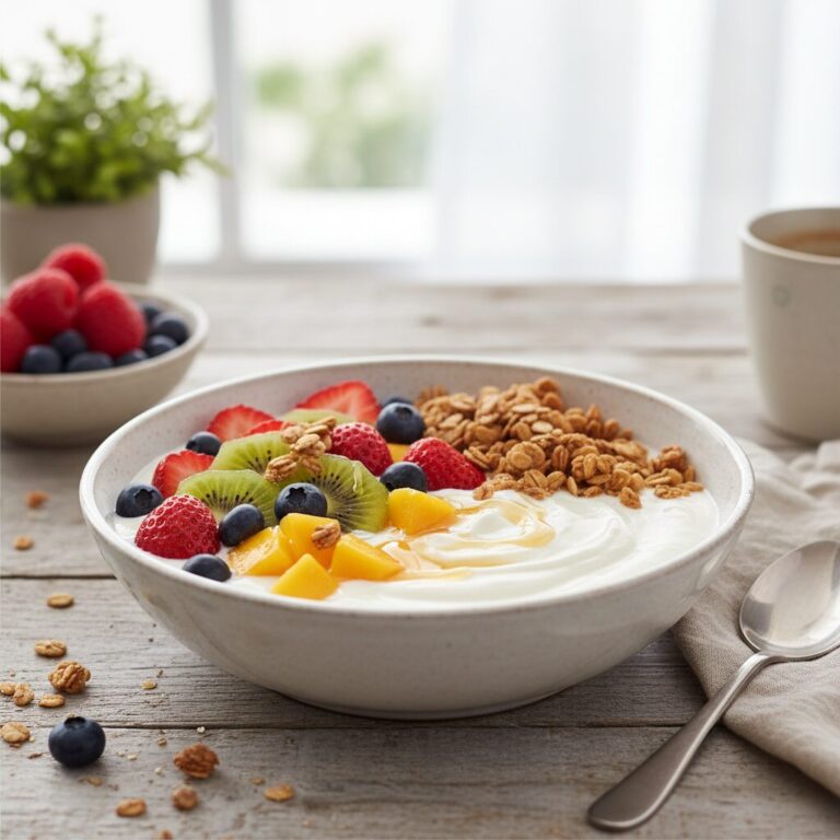 두유그릭요거트로 만든 요거트 볼 과일 그래놀라 토핑