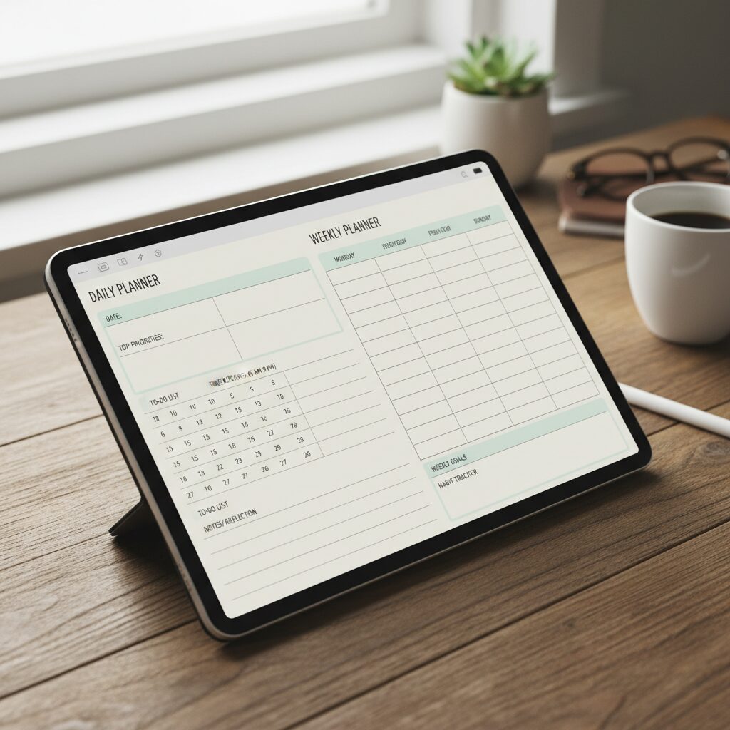 학습용 굿노트 플래너 데일리 및 위클리 속지