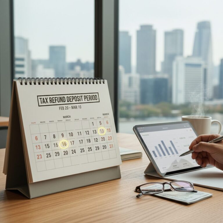 2월과 3월이 강조된 달력 이미지, 연말정산 환급금 입금 시기를 나타냄