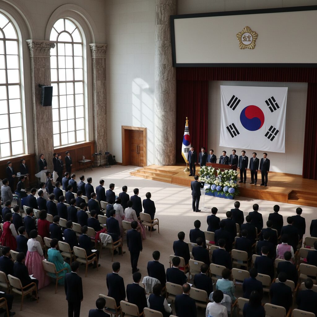 현재 진행되는 제헌절 기념식 행사 장면