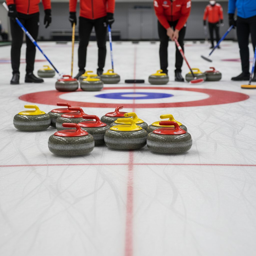 컬링 하우스 근접 샷 스톤 위치 전략