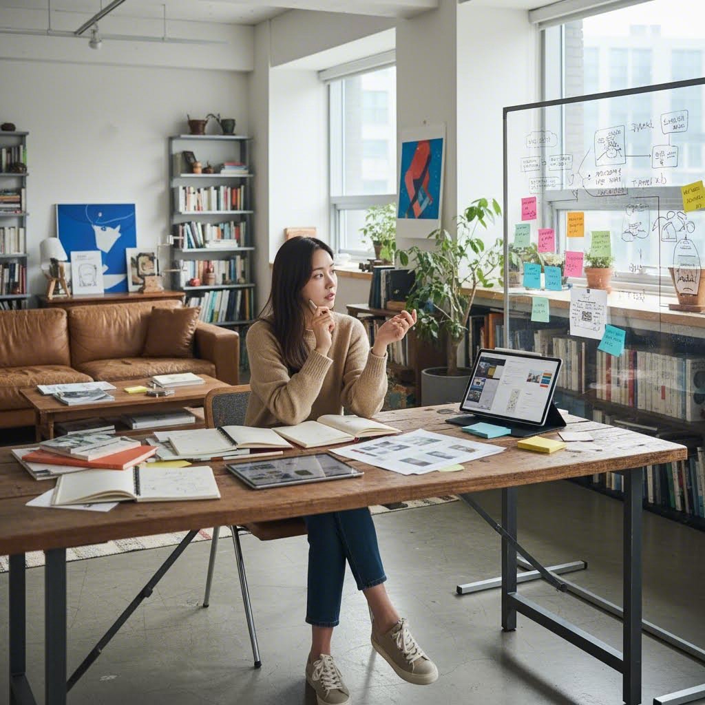 헤이엘사가 새로운 콘텐츠를 기획하는 듯한 모습