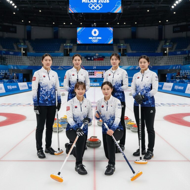 2026년 밀라노 올림픽 한국 여자 컬링 국가대표팀 단체 사진