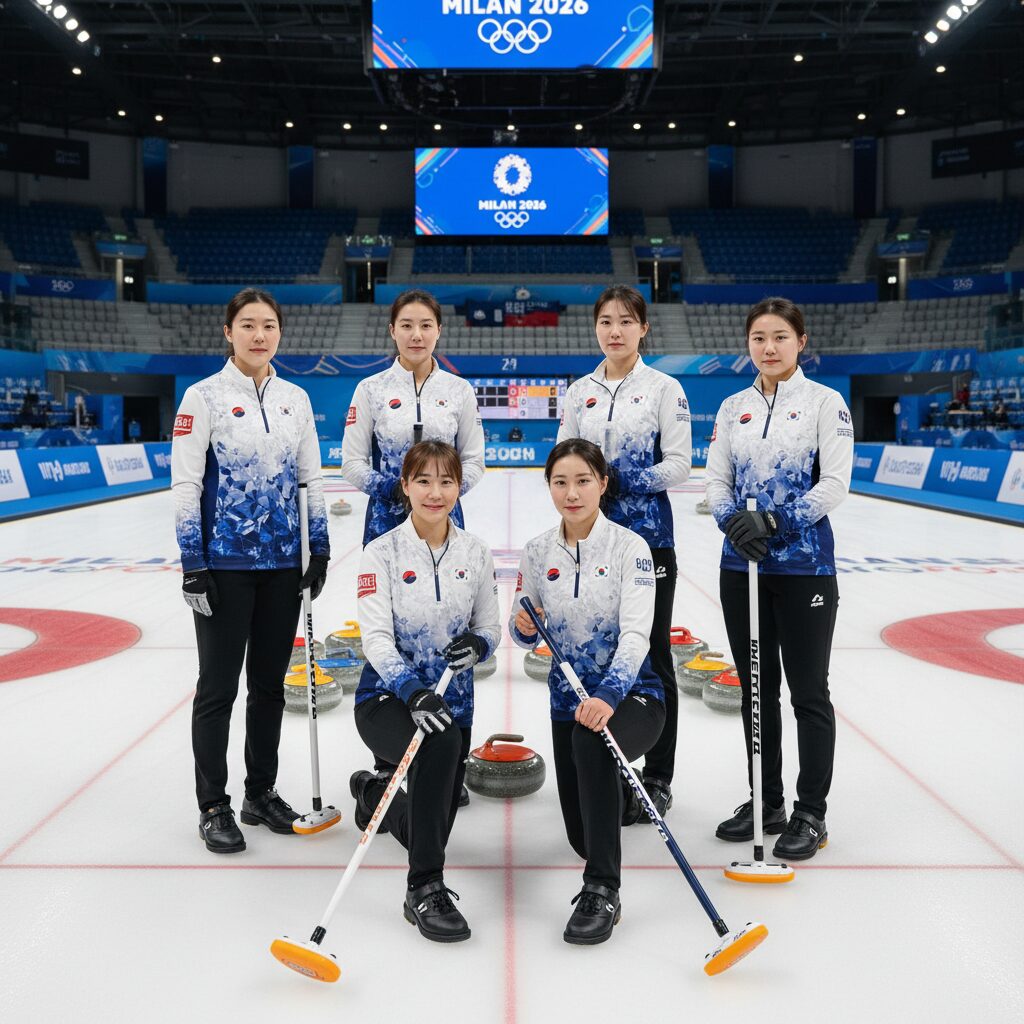 2026년 밀라노 올림픽 한국 여자 컬링 국가대표팀 단체 사진
