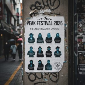 피크페스티벌 2026의 미스터리한 라인업 티저 이미지