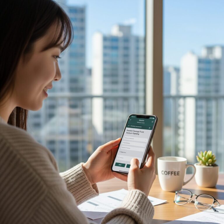 스마트폰으로 연금저축펀드 계좌 개설하는 모습