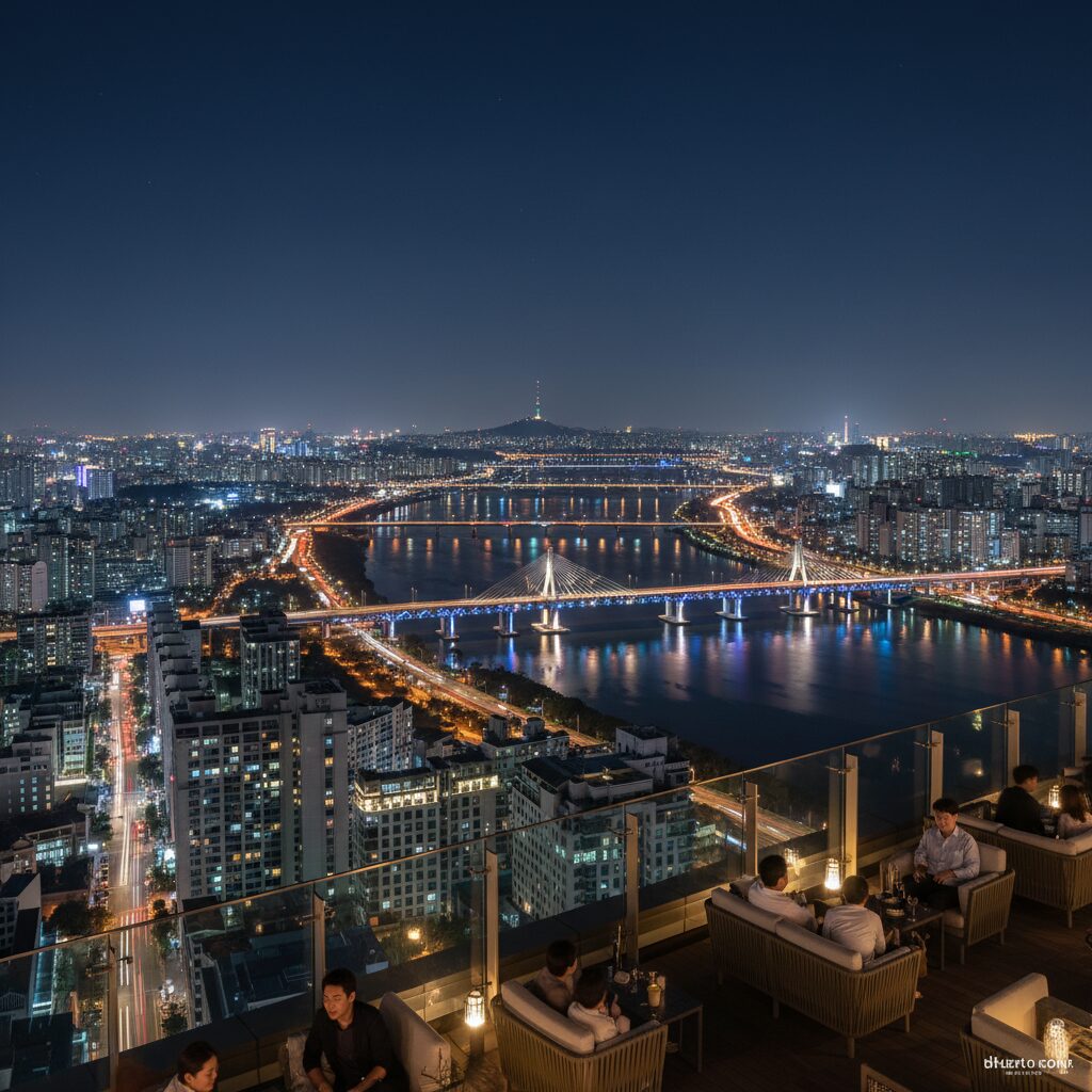 서울드래곤시티 킹스베케이션에서 바라본 한강 야경