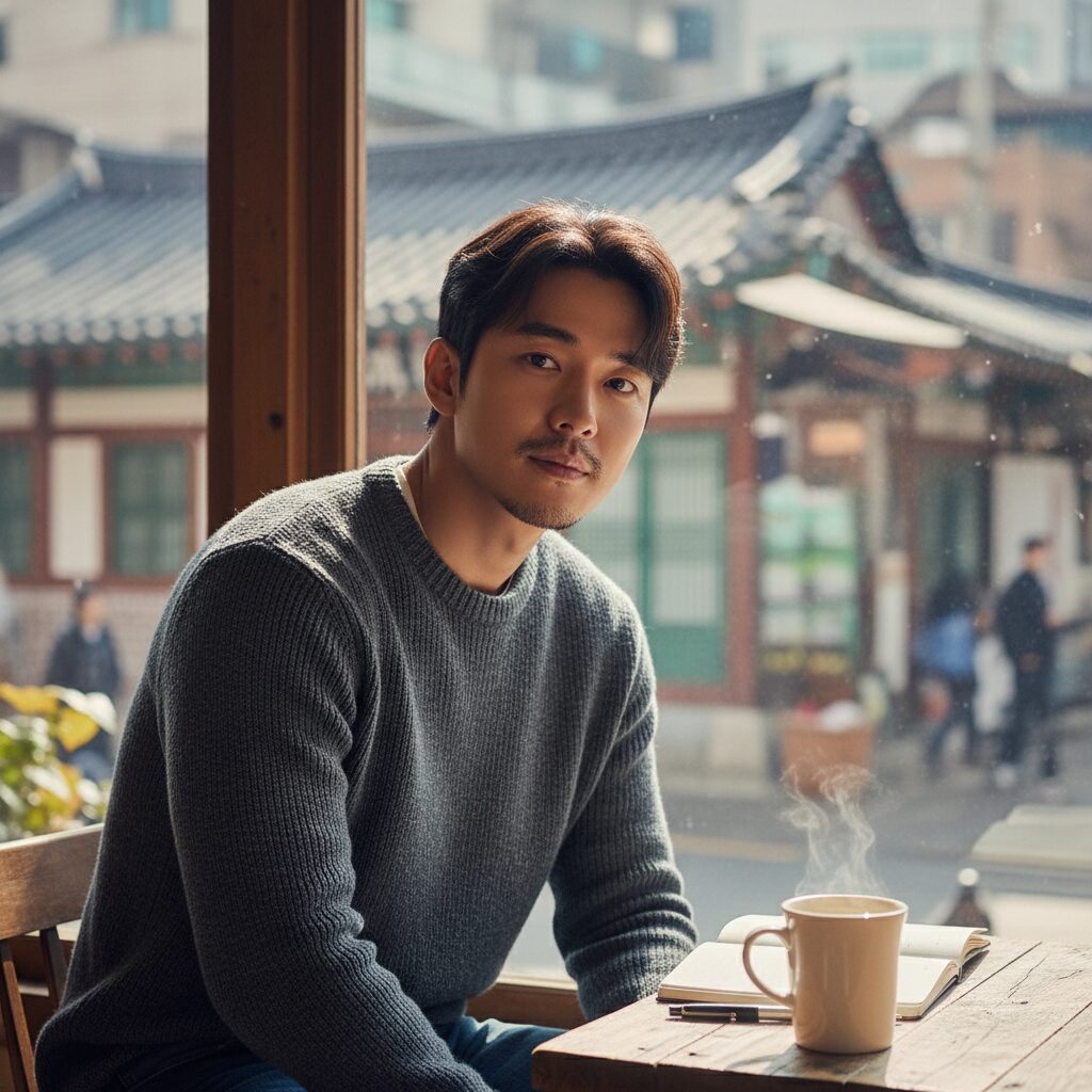 배우 정은우가 담담한 표정으로 카메라를 바라보고 있는 사진