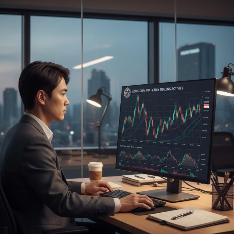 아즈텍 코인 상장 초기 거래 차트 변화 그래프