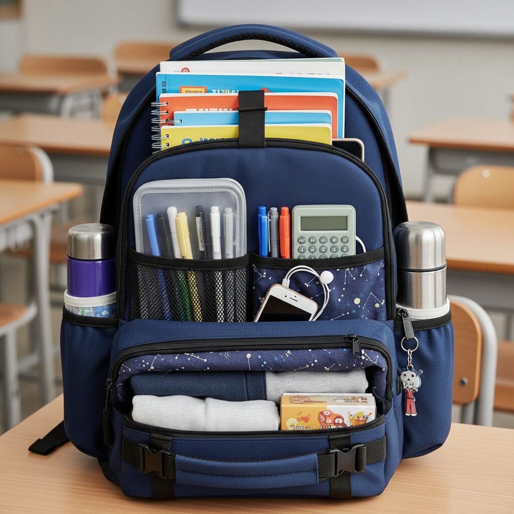남자 중학생 책가방 선택의 모든 것 다양한 수납공간을 가진 중학생 책가방 내부 구조