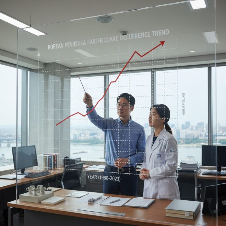 한반도 지진 발생 횟수 증가 추이 그래프