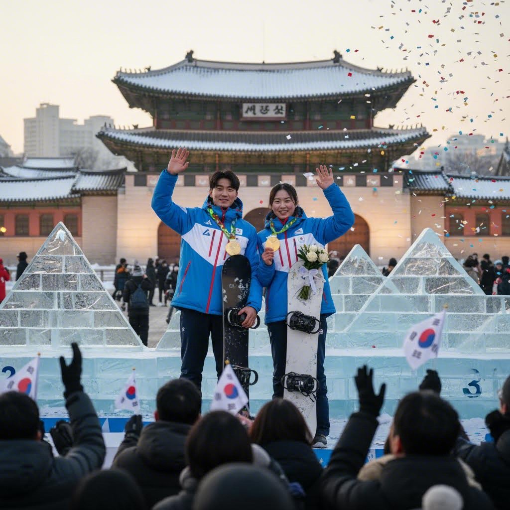 밀라노 코르티나 올림픽에서 메달을 획득한 한국 스노보드 선수들 김상겸 유승은