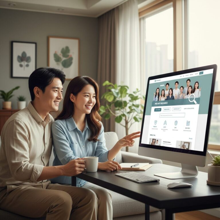 내보험찾아줌 웹사이트 메인 페이지 화면