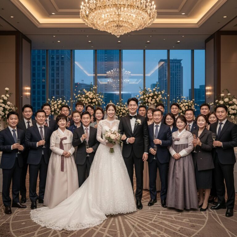 남창희 윤영경 결혼식 하객들과 함께한 사진