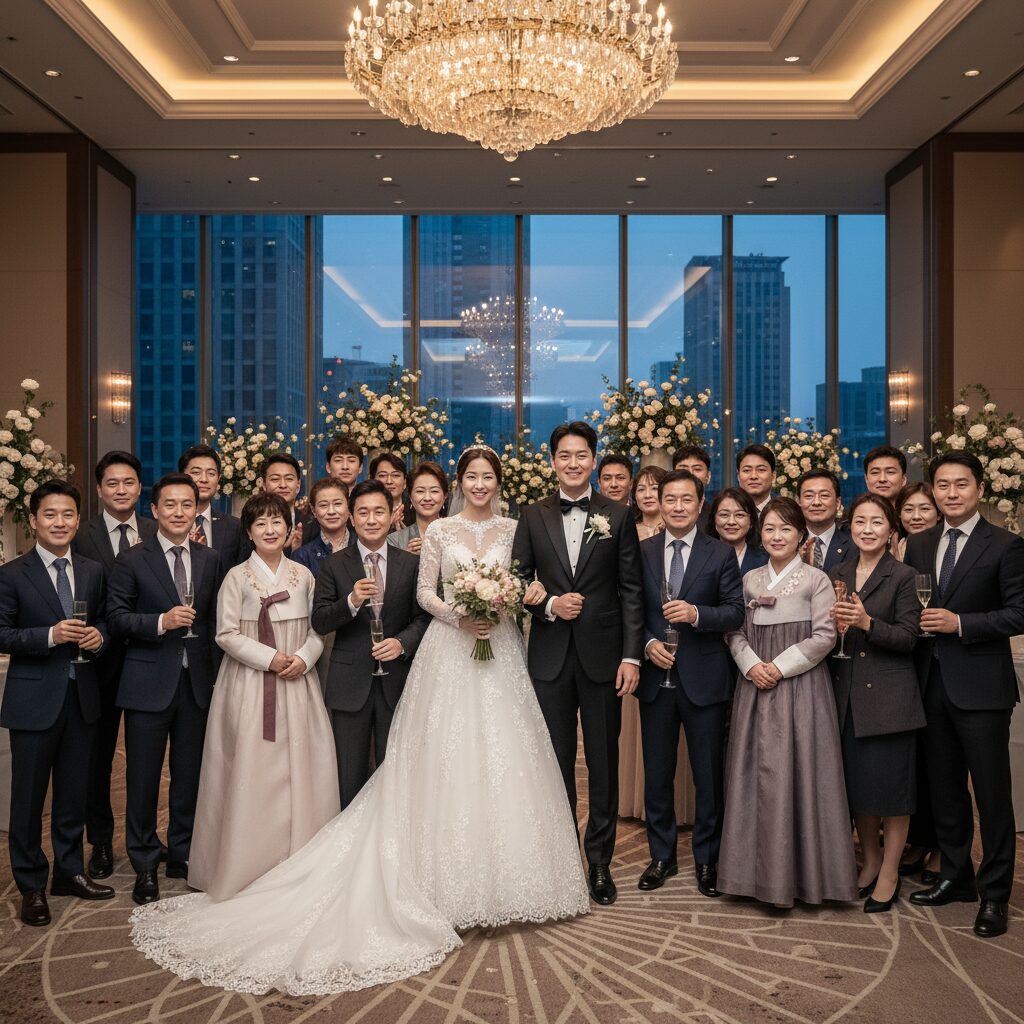 남창희 윤영경 결혼식 하객들과 함께한 사진