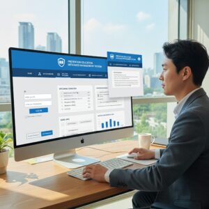 예방교육통합관리시스템 로그인 화면과 메인 메뉴 구성