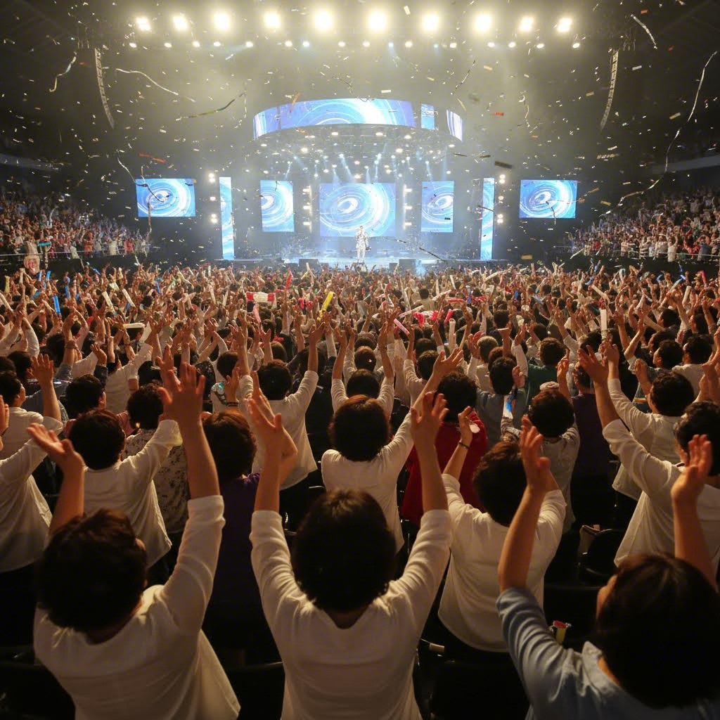 트롯대잔치 공개 녹화장 열광하는 관객들의 모습