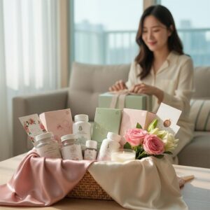 여성의 날 선물로 준비된 건강기능식품 패키지