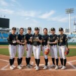 야구여왕 시즌1 블랙퀸즈 핵심 멤버들 그룹 사진