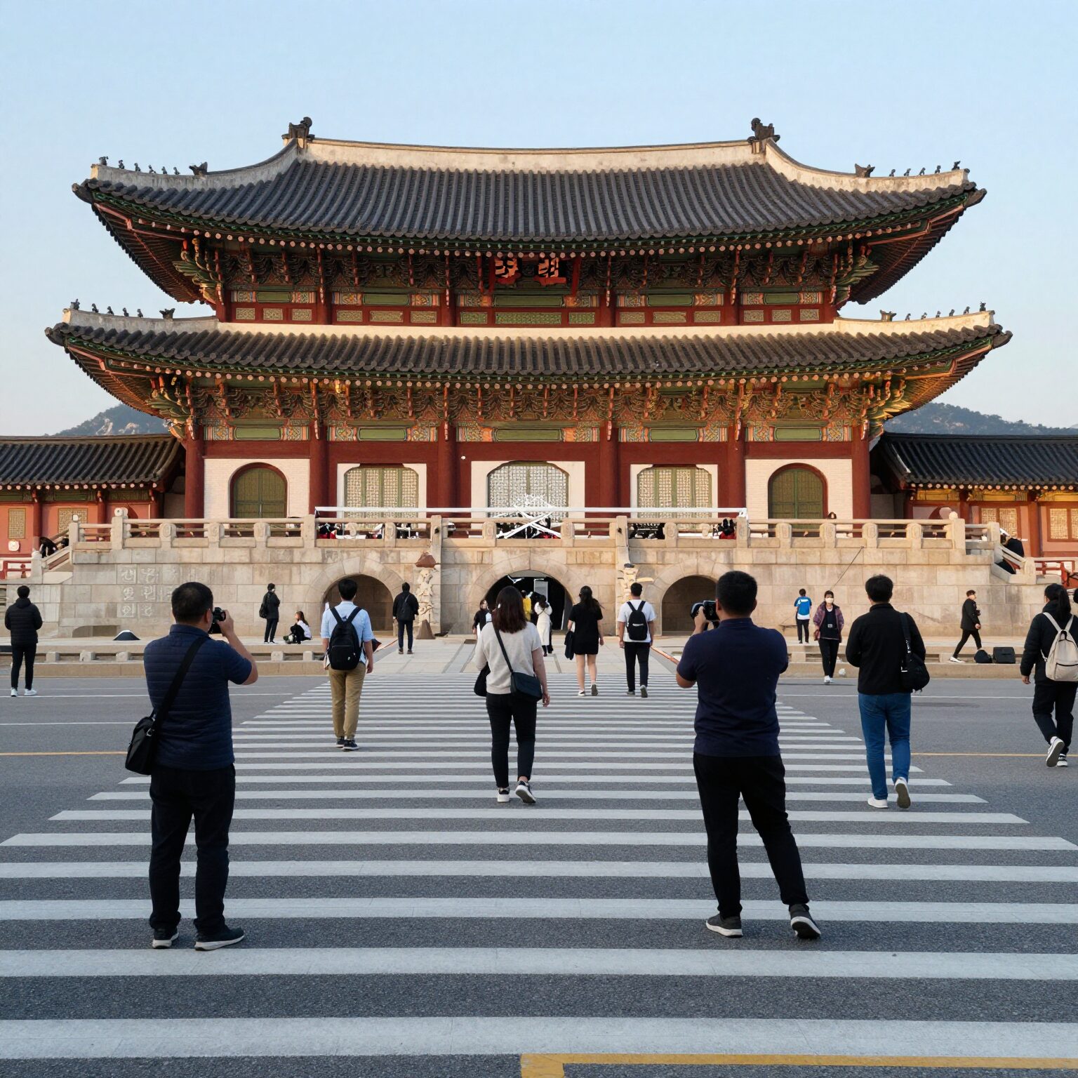 광화문 BTS 공연으로 인한 도로 통제 모습