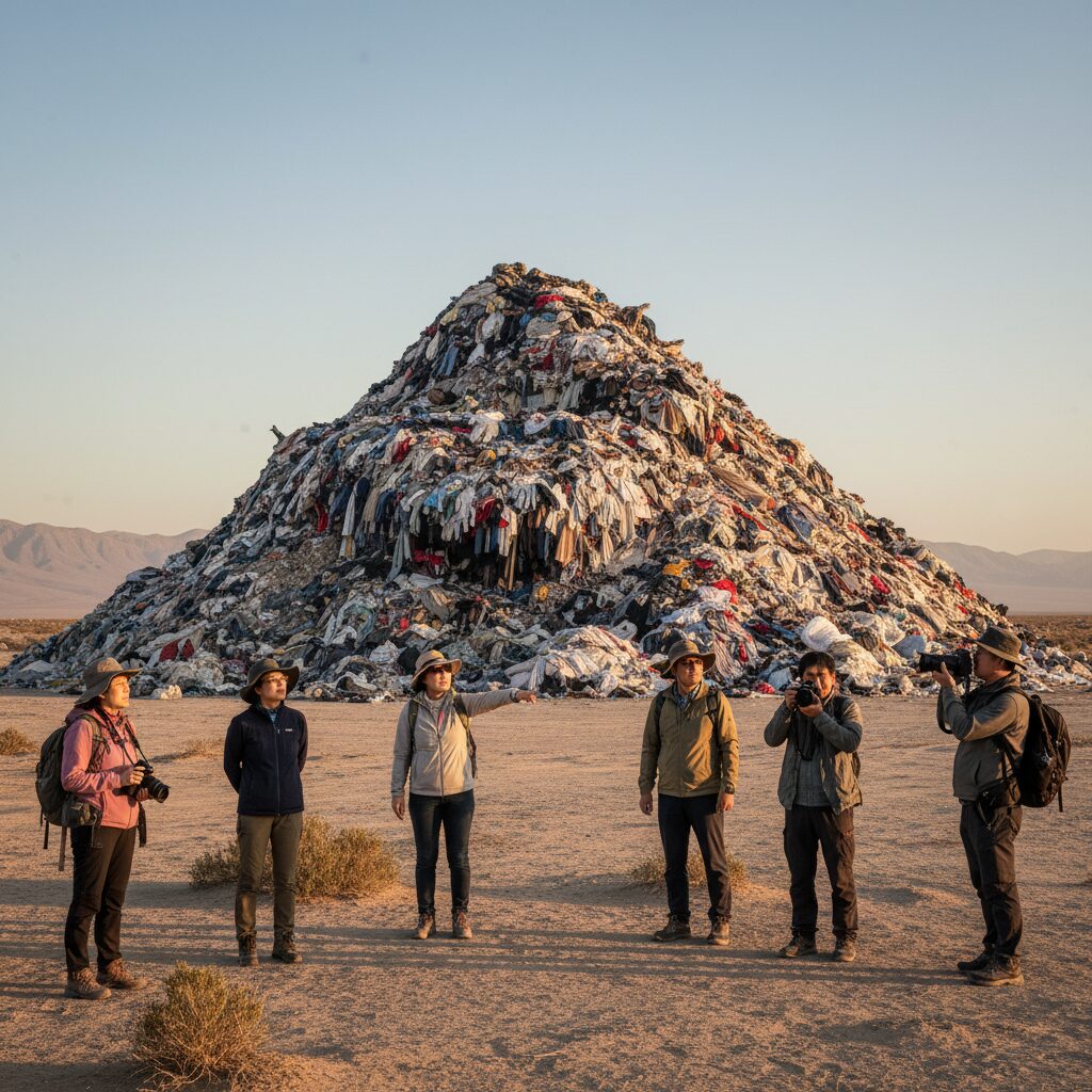 칠레 아타카마 사막에 쌓인 헌 옷으로 만들어진 거대한 의류 쓰레기 산