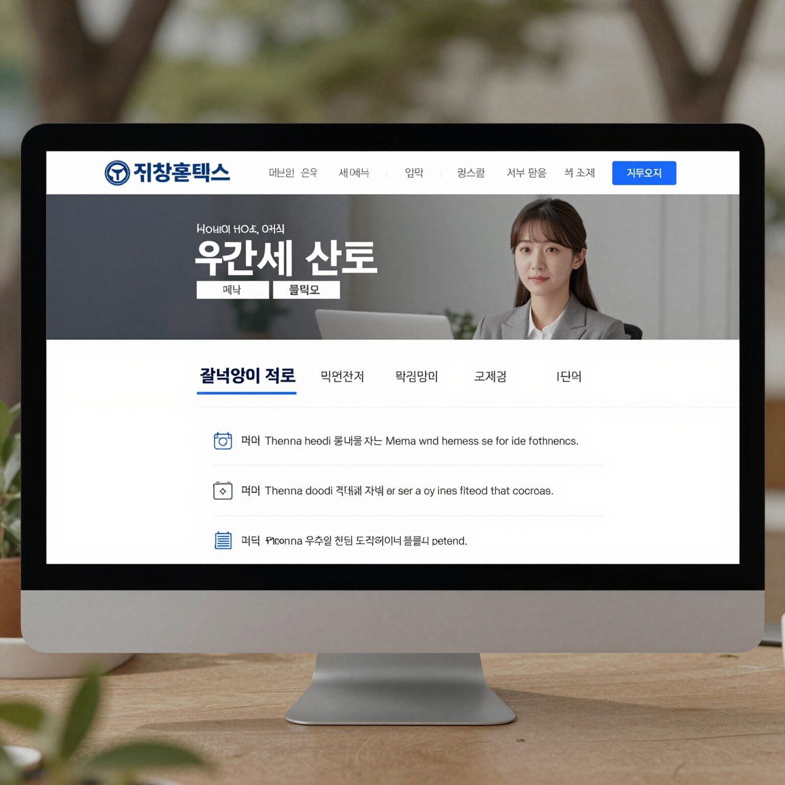 국세청 홈택스 홈페이지에서 법인세 신고 메뉴를 클릭하는 모습