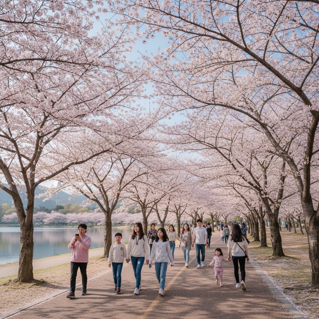 대구 두류공원 벚꽃길 봄 풍경