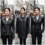 여성 가죽자켓 핏 비교 어깨선 허리라인 길이