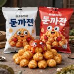 롯데리아 디지게 매운 돈까스 패키지와 빨개진 떼리앙 캐릭터 이미지