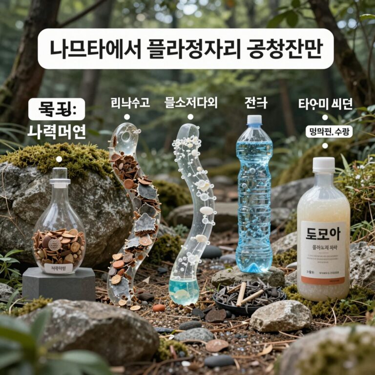 나프타에서 플라스틱까지의 공급망과 친환경 소재 전환 흐름을 보여주는 다이어그램