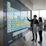 주기율표의 가로줄 주기와 세로줄 족이 표시된 다이어그램