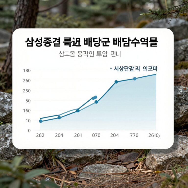 삼성증권 최근 배당금과 배당수익률 변화 추이를 보여주는 그래프
