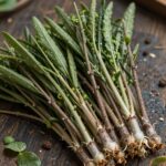 신선한 돌나물과 다양한 건강 효능을 설명하는 이미지