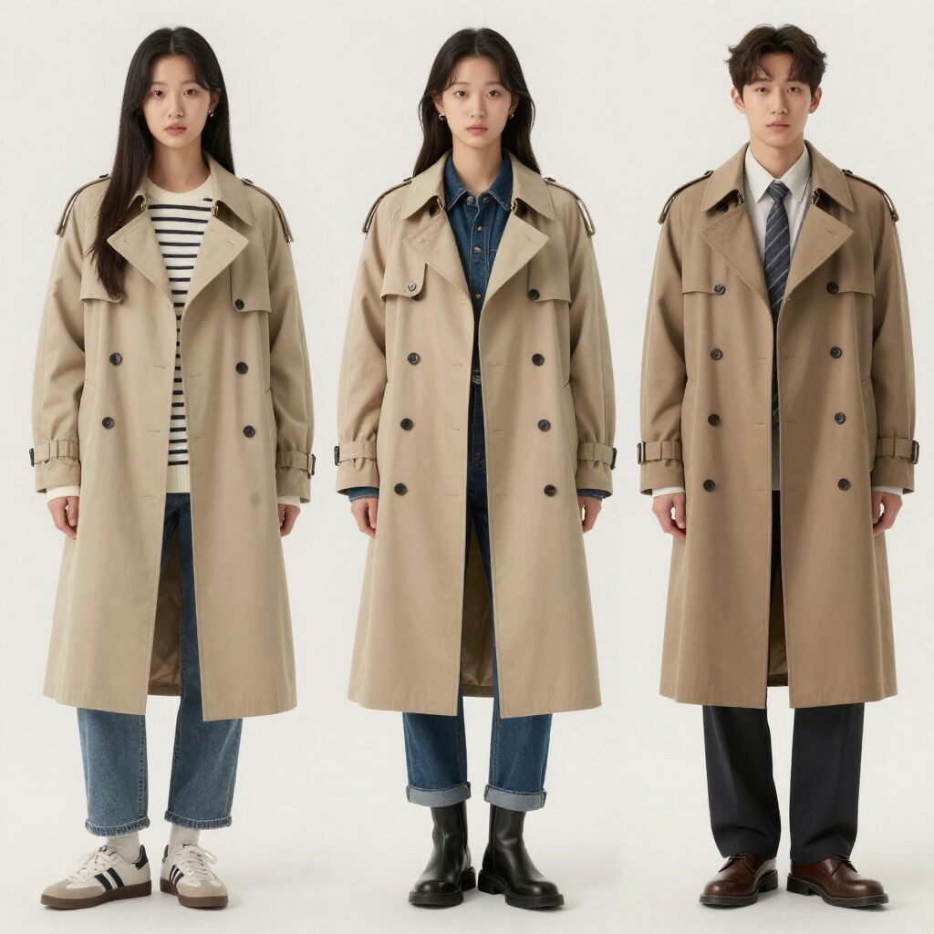 쉬즈미스 트렌치코트 다양한 스타일링 예시