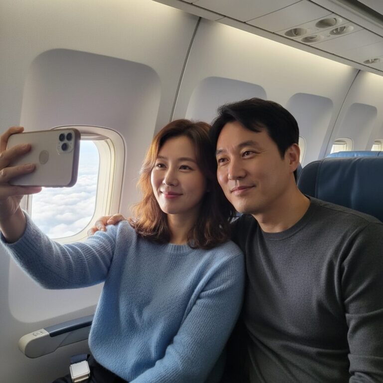심은하 지상욱 부부 비행기 셀카 근황 사진