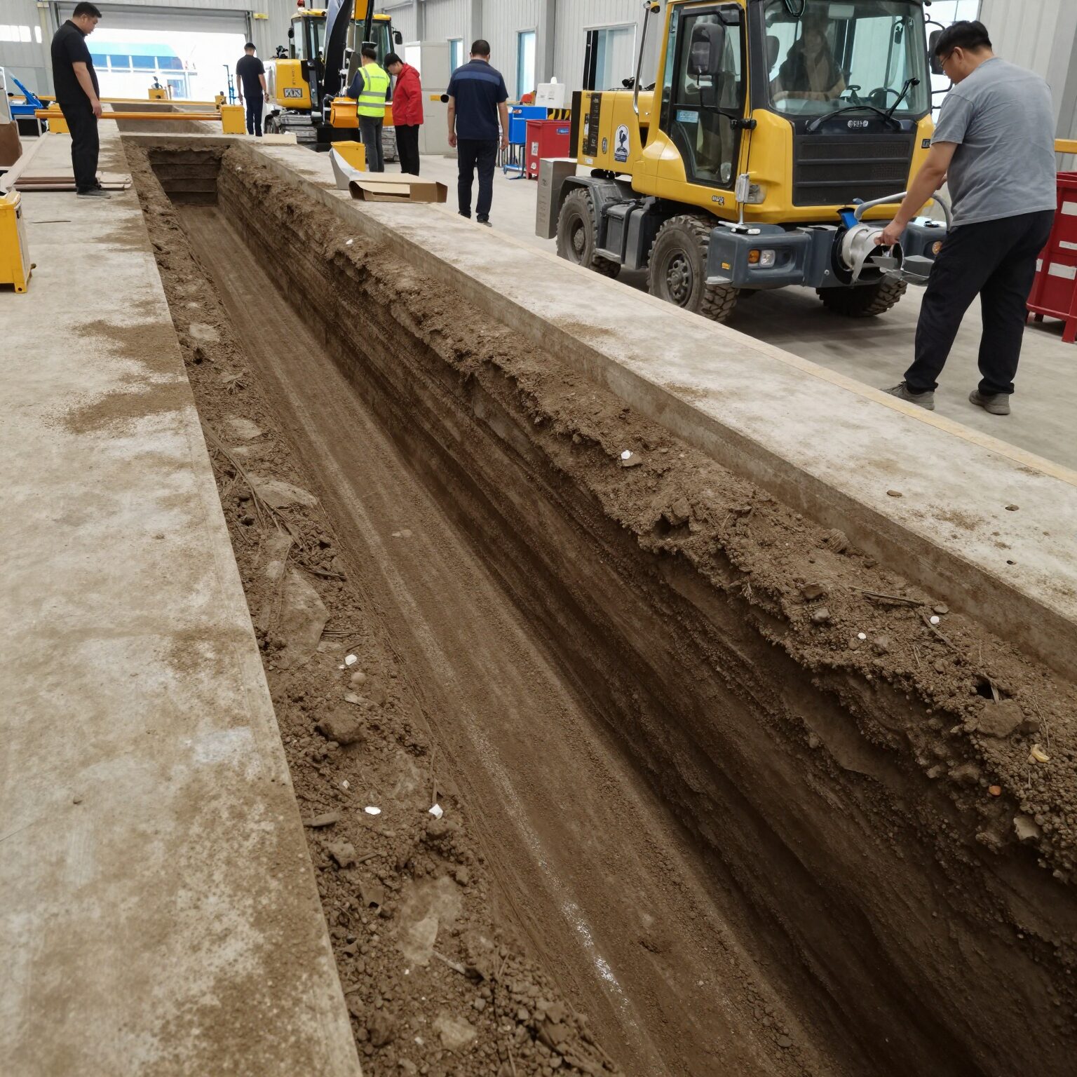 이천 물류센터 무소음트렌치 건식 시공 현장 사진