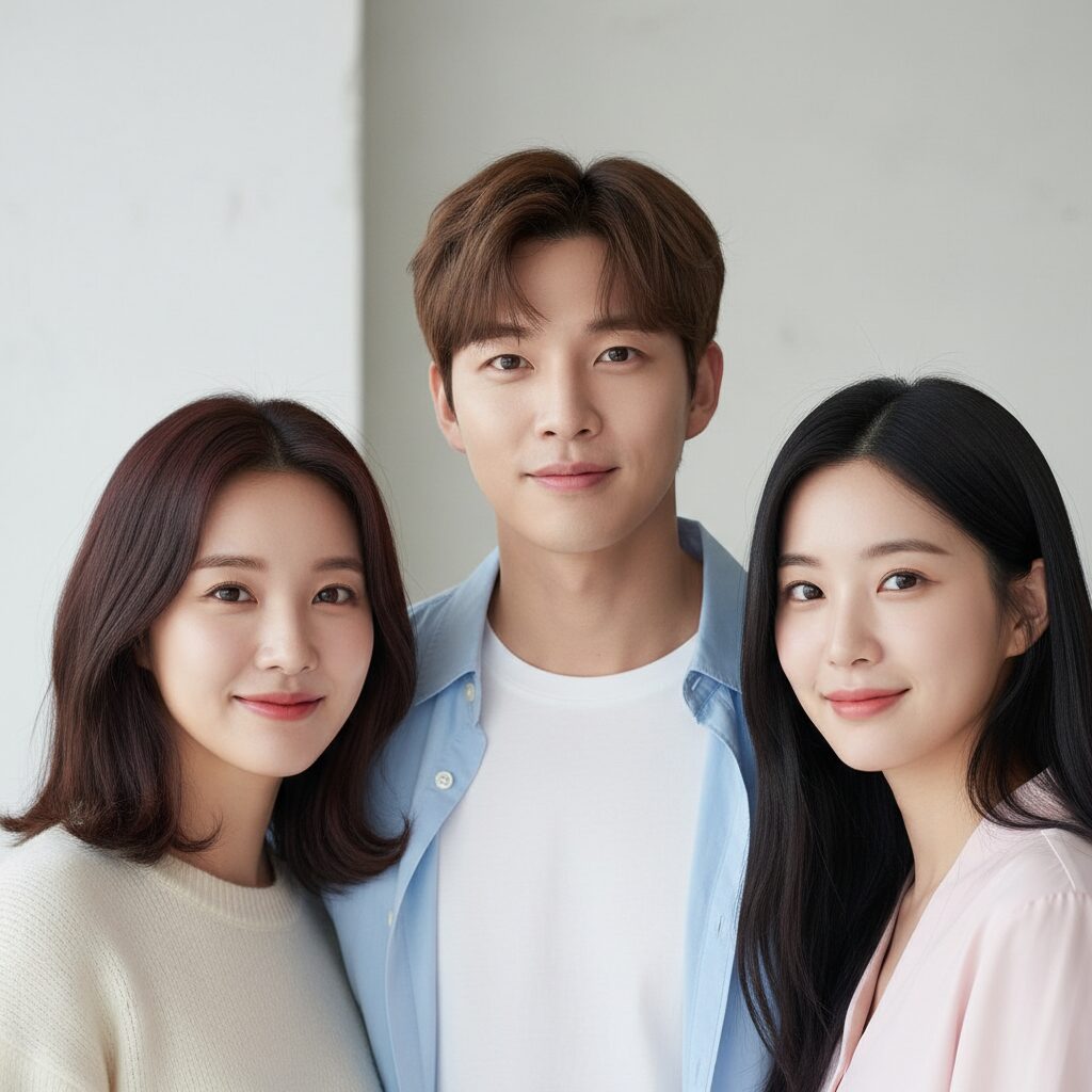 두부상 특징을 가진 연예인들의 부드럽고 맑은 얼굴 예시