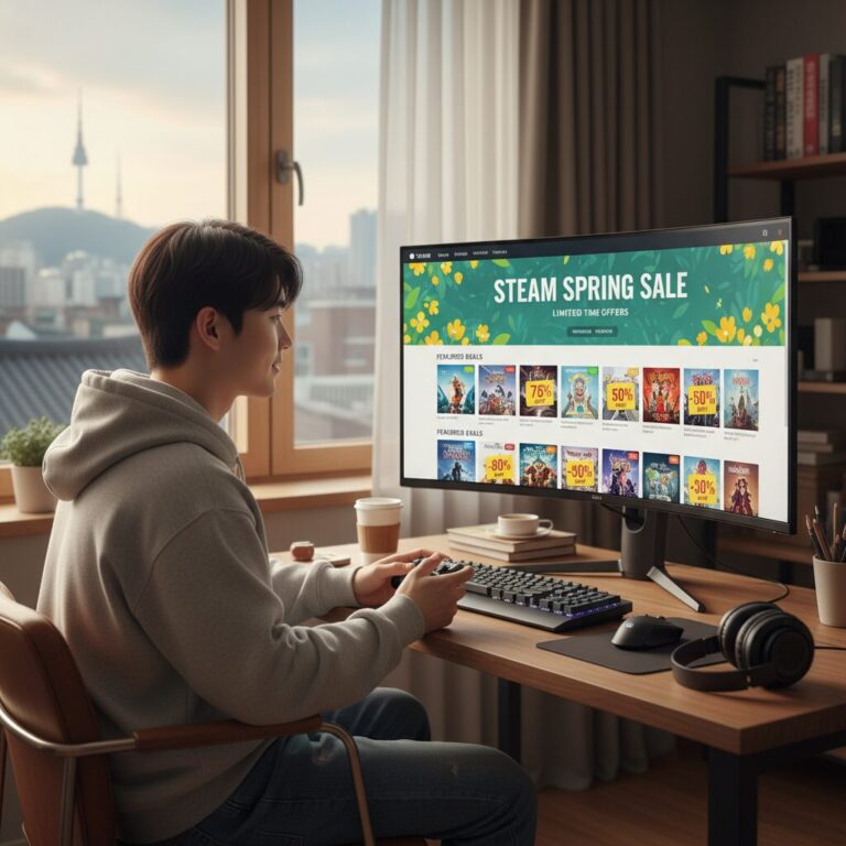 스팀 봄 세일 메인 페이지 화면 예시