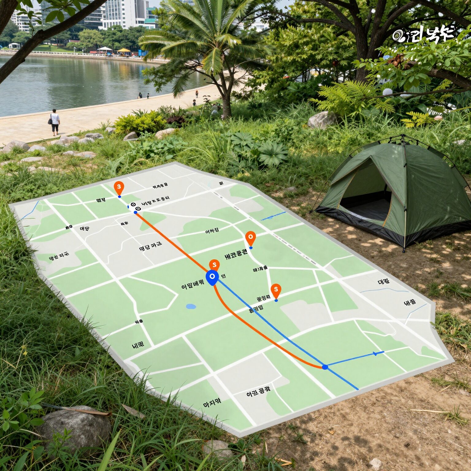 여의도 한강공원 텐트존 위치와 명당 자리 표시된 지도