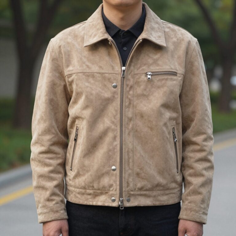 자라 페이크 스웨이드 오버사이즈 바이커 재킷 실물 착용 사진