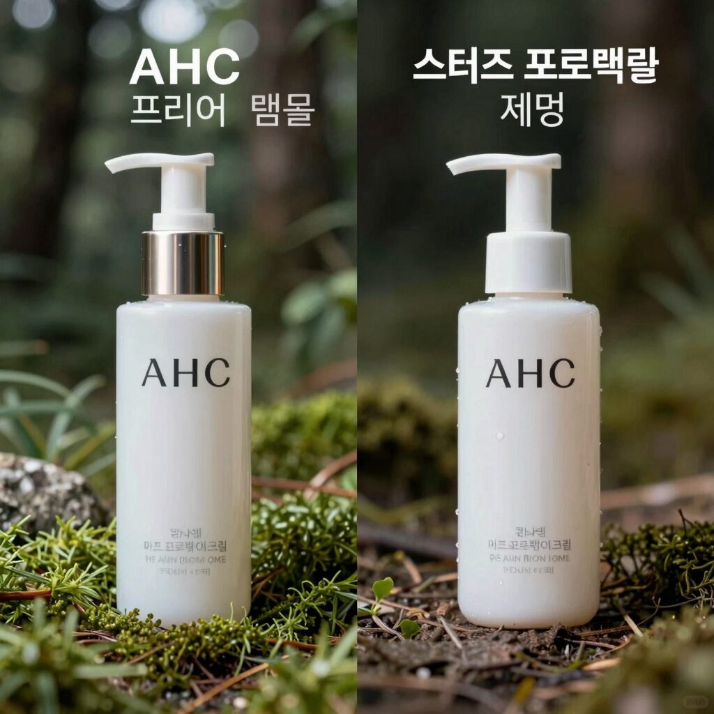 AHC 프리미어 앰플 인 아이크림과 마스터즈 프로텍 아이크림의 제형 비교 사진