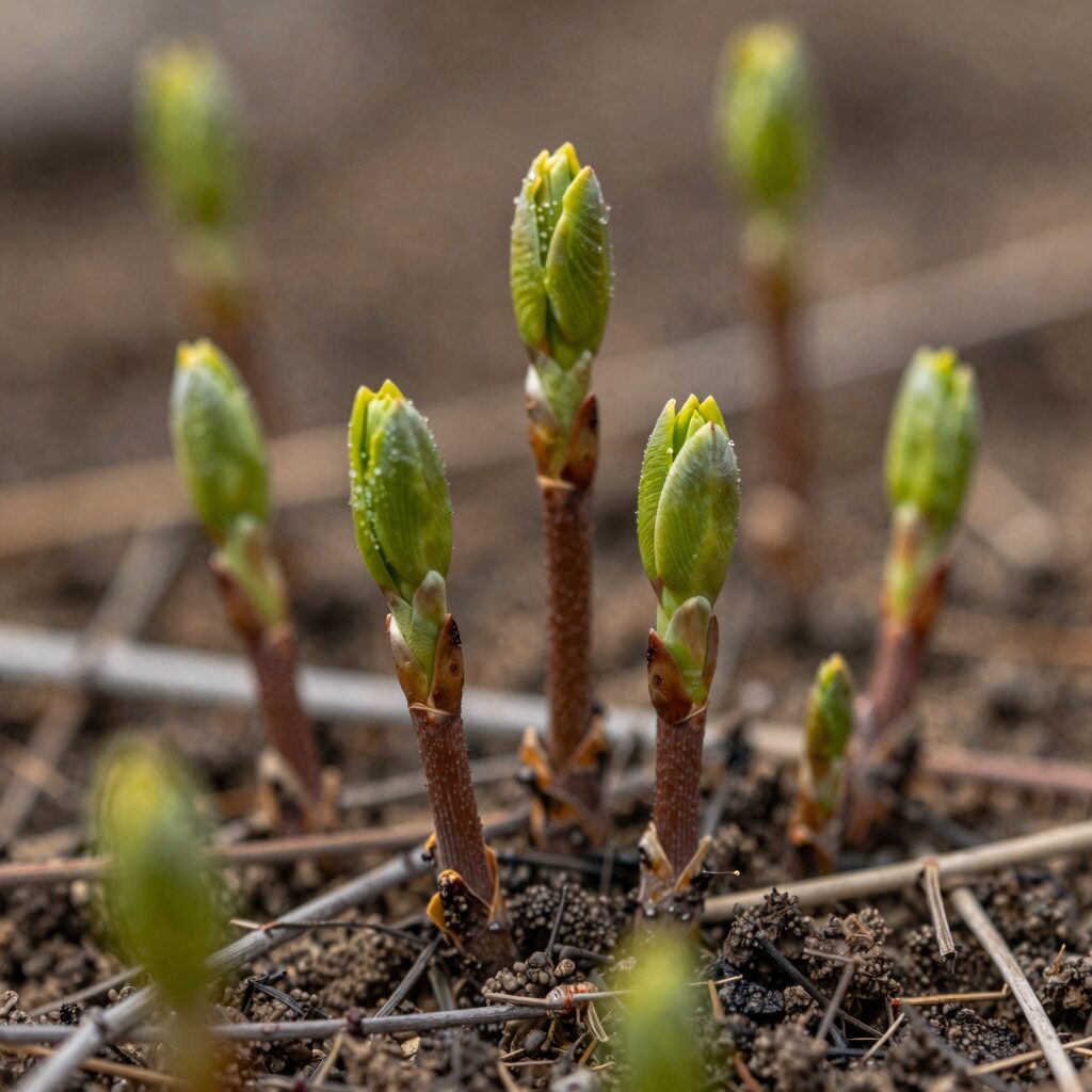 칼란디바 가지치기 후 새순이 돋아나는 모습