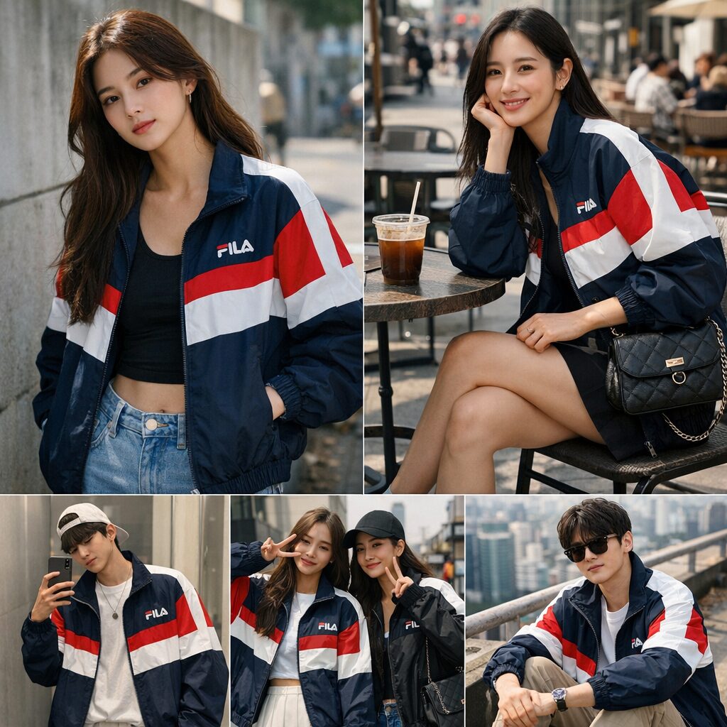 한소희 기은세 우즈가 착용한 휠라 트랙자켓 다양한 연예인 코디 스타일 모음