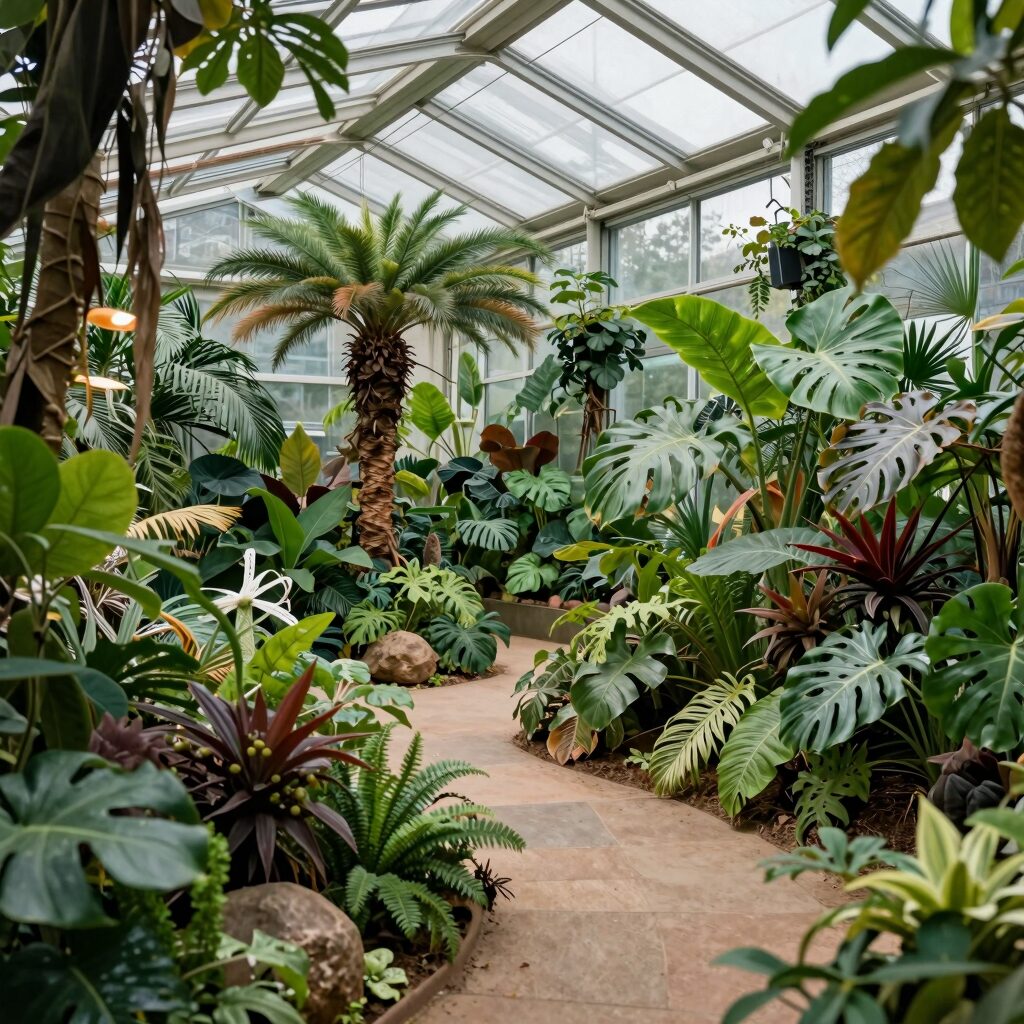 의령곤충생태학습관 생태유리온실 내부 열대관 풍경