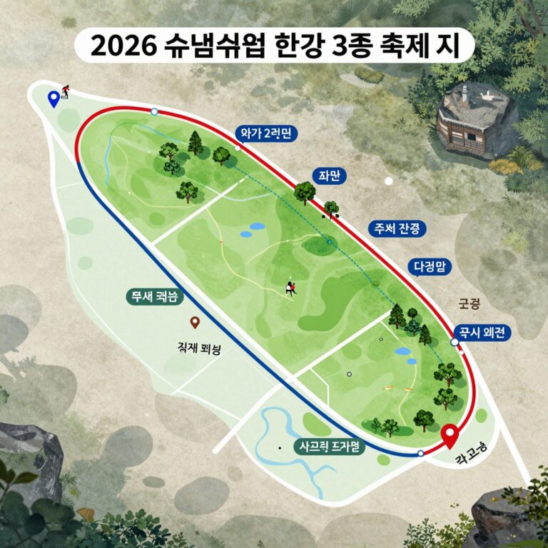 2026 쉬엄쉬엄 한강 3종 축제 코스 맵 초급 중급 상급 구간 표시