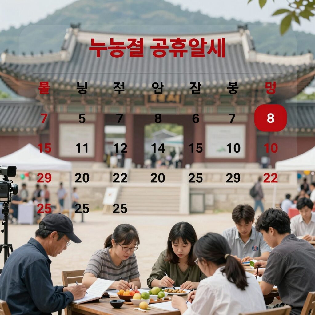 노동절 공휴일 달력에 빨간색으로 표시된 5월 1일과 휴식을 취하는 사람들