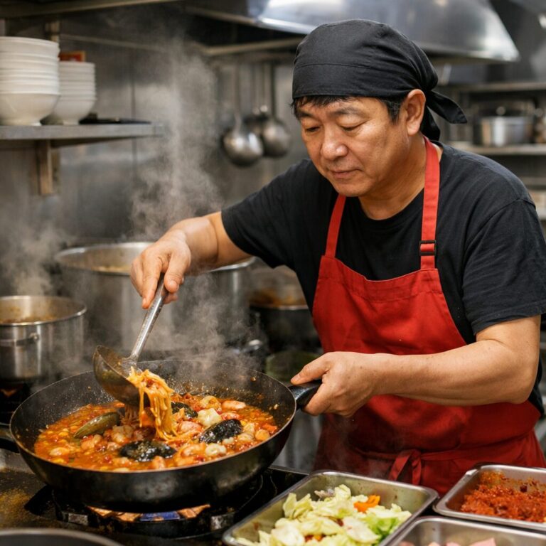 이봉원이 봉짬뽕 본점 주방에서 요리하는 모습