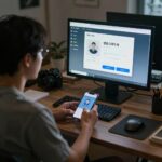 2026 행복두배 템플스테이 예약 성공하는 방법 템플스테이 예약을 위해 컴퓨터와 스마트폰을 함께 준비하는 모습