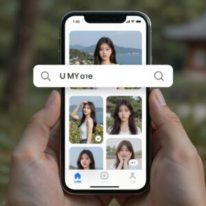 U+one 앱의 MY 탭과 AI 검색 기능 화면